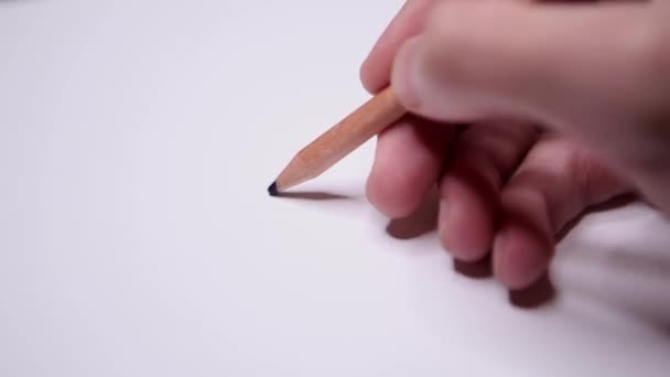 Pencil draws on white paper — Stock Video