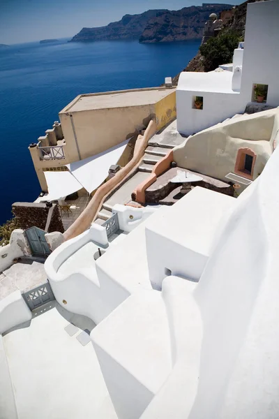 Santorini-sziget, Nézőpont, Oia falutól, Szantorini, Görögország — Stock Fotó