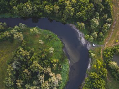 Yağmur ormanları, Rusya'da Nehri'nin Üstten Görünüm
