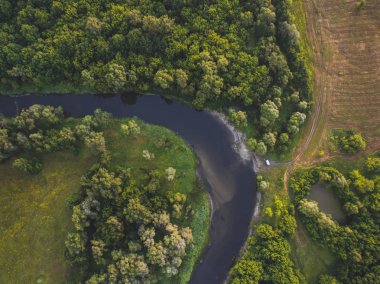 Yağmur ormanları, Rusya'da Nehri'nin Üstten Görünüm