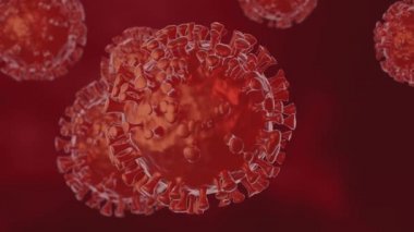 Beyaz arka planda mikroskop altında bir virüs hücresinin görüntüsü. 3d oluşturma