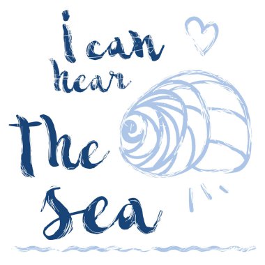 Deniz duyabiliyorum. Modern fırça hat. El yazısı 