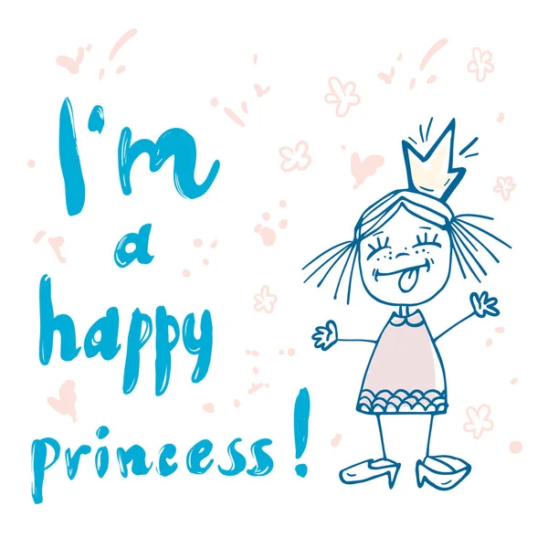 Prenses baskı tipografi kız giyim için