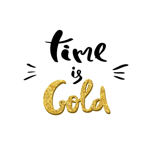 เวลาคือทอง ตัวอักษรสําหรับโปสเตอร์ — ภาพเวกเตอร์สต็อก