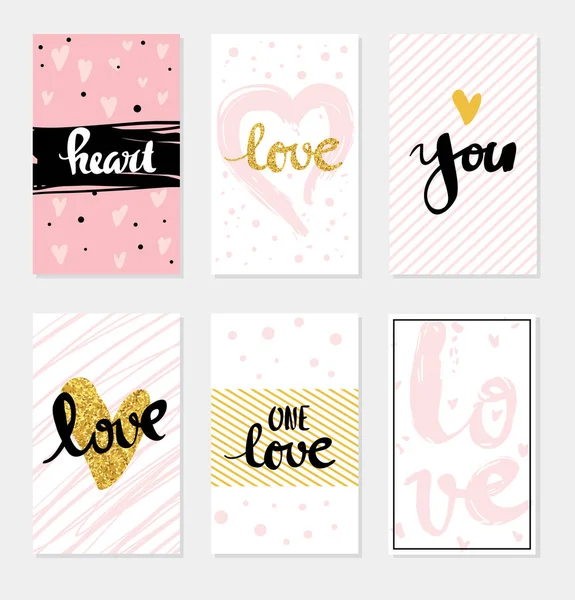 Set card Letras de amor para póster — Archivo Imágenes Vectoriales