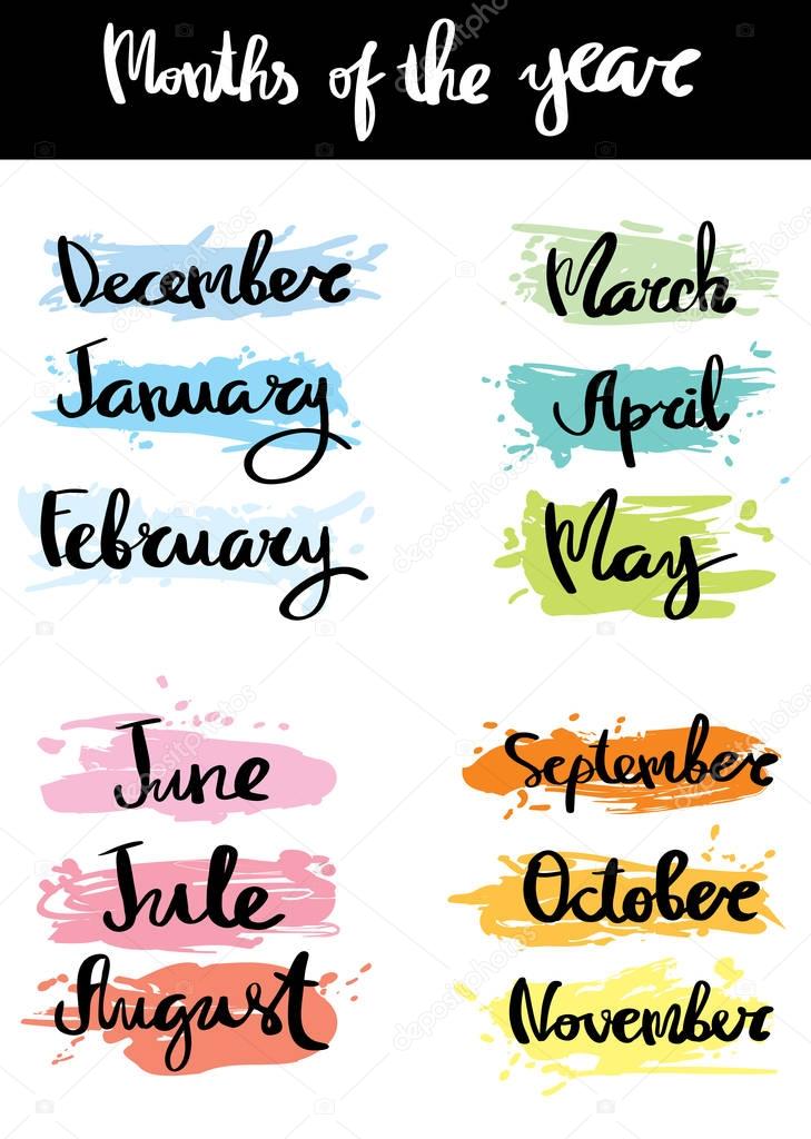 Month of the year calligraphy