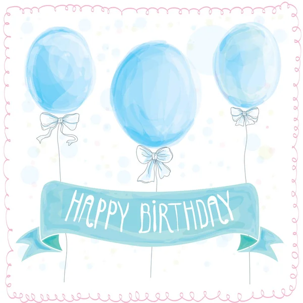 Glückwunschkarte zum Geburtstag. Luftballons — Stockvektor