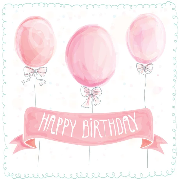Glückwunschkarte zum Geburtstag. Luftballons — Stockvektor