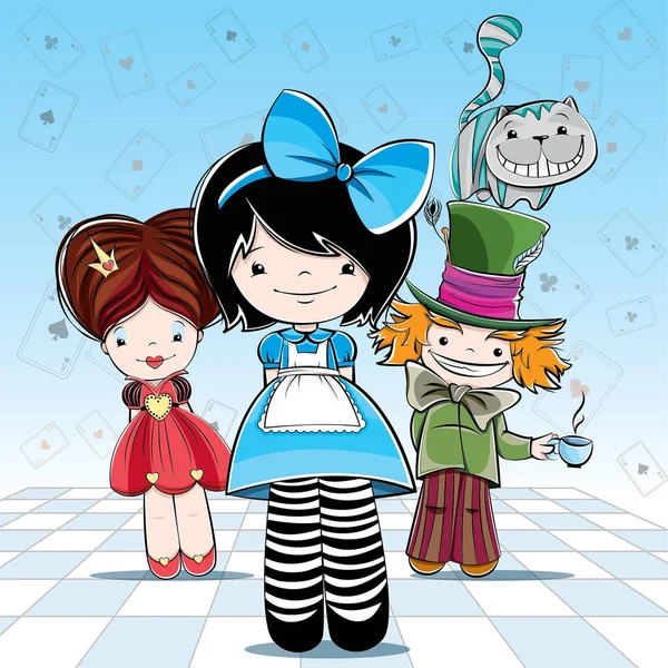 Gösterim amacıyla kartı veya parti Alice Harikalar Diyarında