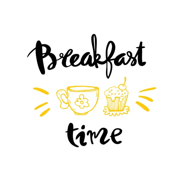 Сніданок час каліграфії — стоковий вектор