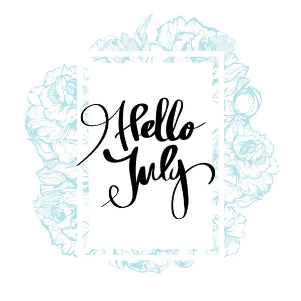 Merhaba Temmuz hat tasarımı için — Stok Vektör