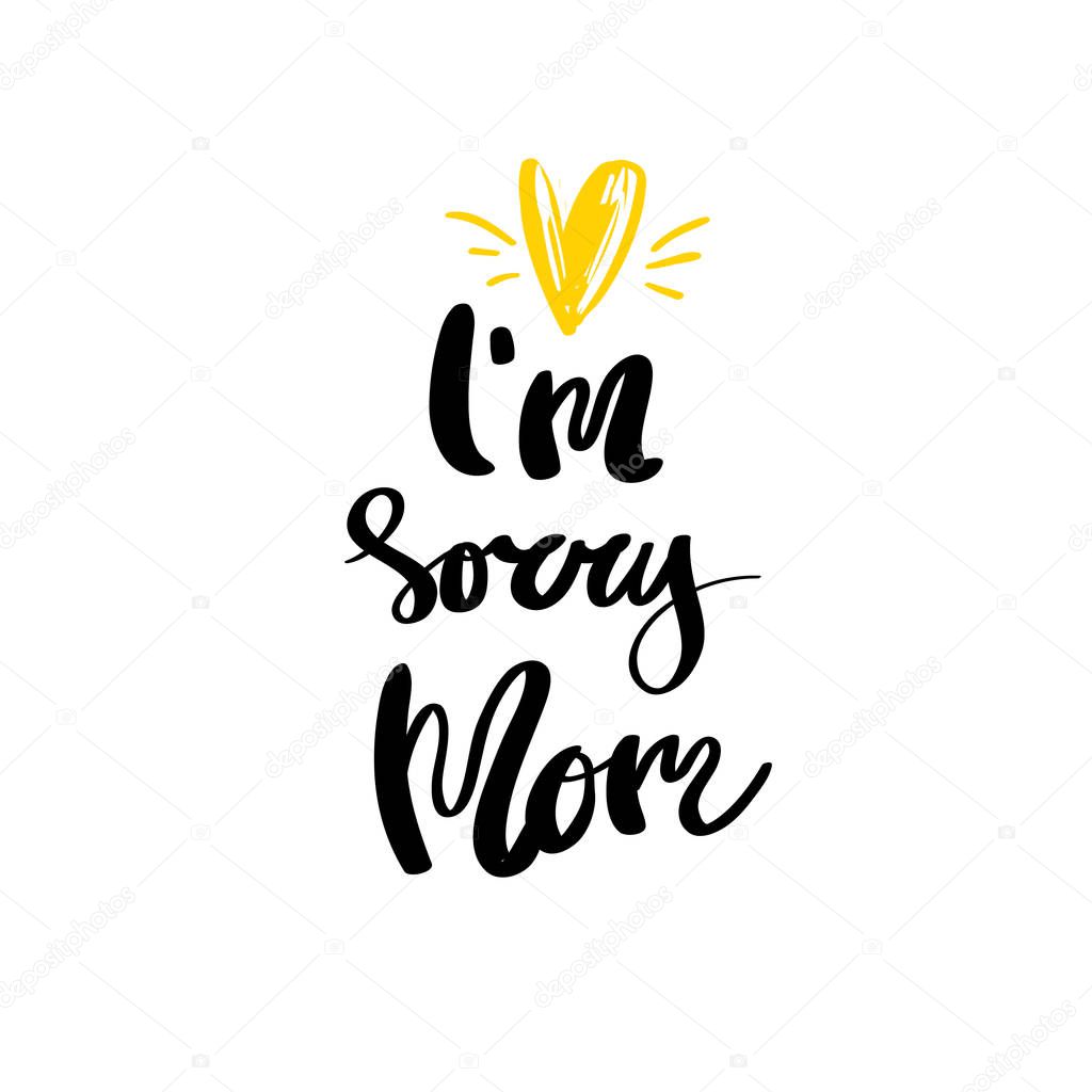 Conceptual handwritten phrase oops i am sorry handdrawn lettering design