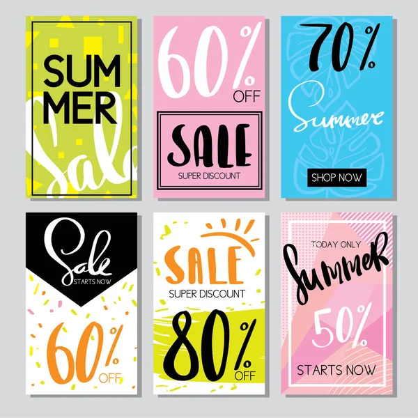 Collection of Summer Sale Background — Stock Vector