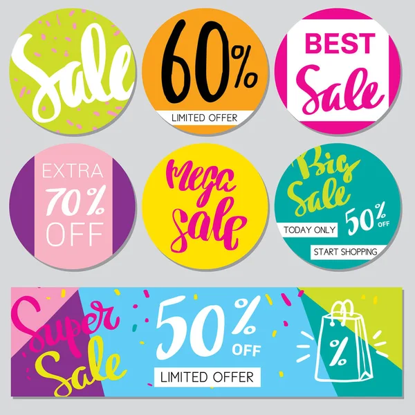 Collection of Big Sale Background — Stock Vector