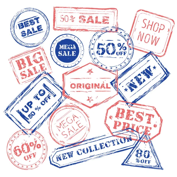 New sale stamp collection — Stock Vector