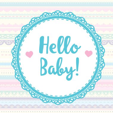 Kart Merhaba bebek scrapbooking albümü için