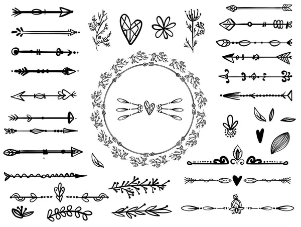 Set de cadre creative în stil boho — Vector de stoc