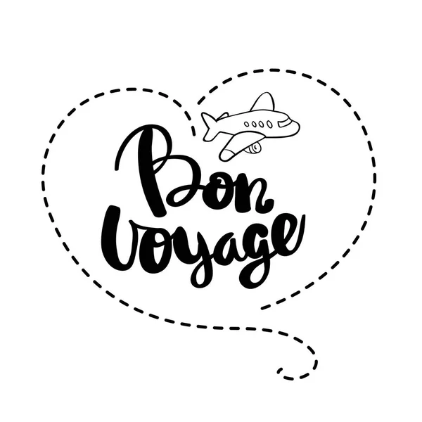 Bon voyage lettering. Caligrafia manuscrita — Vetor de Stock