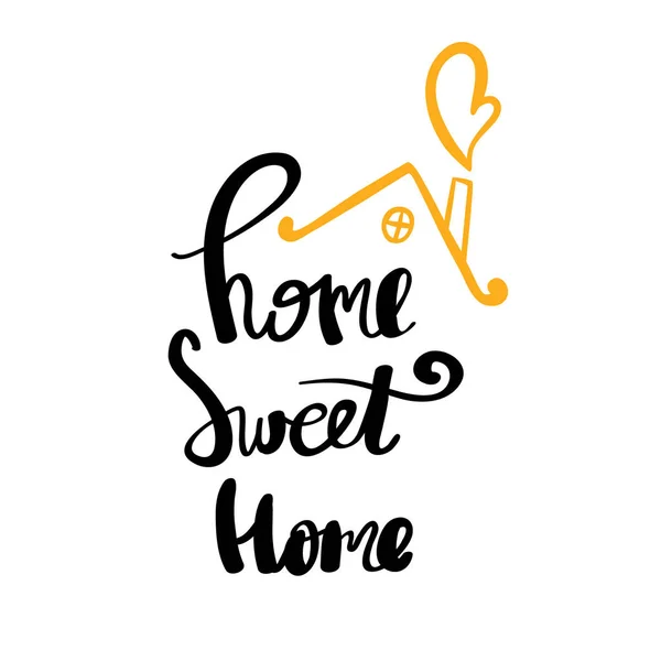 Home sweet home handgeschriebenes Typografie Poster. — Stockvektor