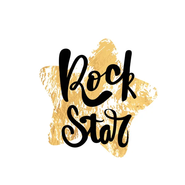Rock Star Poster tipografico scritto a mano . — Vettoriale Stock