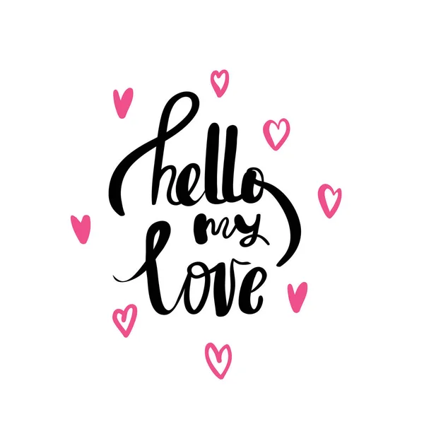 Bonjour mon amour Poster typographique écrit à la main . — Image vectorielle