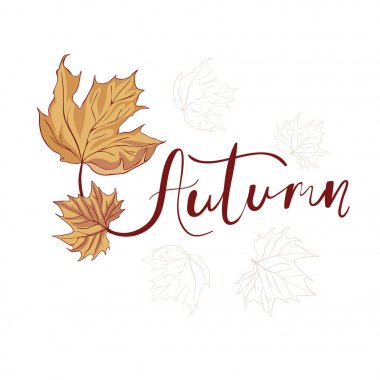 Elle çizilmiş yazı ifade sonbahar