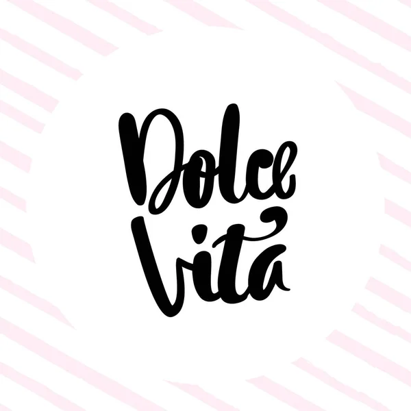 ประโยคการเขียนตัวอักษรมือ Dolce Vita — ภาพเวกเตอร์สต็อก