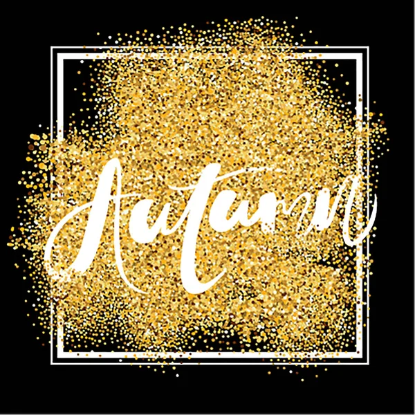 yazı ile altın sonbahar çerçeve