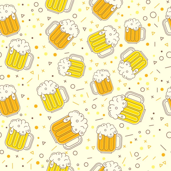 Oktoberfest seamless modeli ışık arka plan üzerinde. 