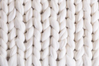 Beyaz ekose büyük örgü. doku helezon örgü battaniye
