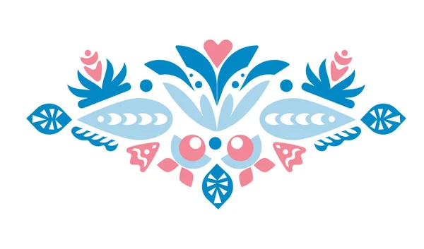 Geometry folk Beautiful flower line decoration vector logo icon — Stock Vector