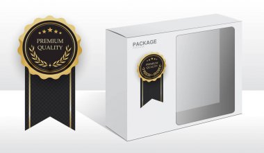 Premium kalite beyaz paketi kutusunda yazılım ve donanım, illüstrasyon vektör