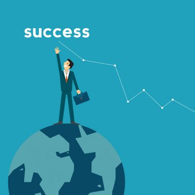 işadamı başarı için yardım eli ve başlangıç bastırıyor. iş kavramı illüstrasyon.