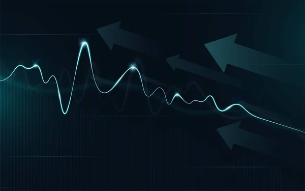 투자의 그래프 불리스 포인트 포인트 비즈니스 아이디어와 디자인을 그래프의 트렌드입니다 — 스톡 벡터