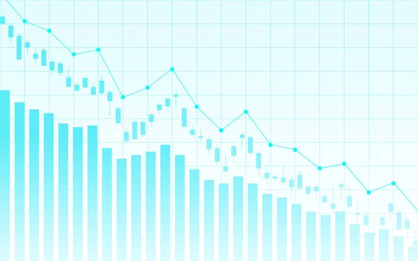 Borsa yatırım ticareti, Bullish puanı, Bearish puanı üzerine finansal borsa grafiği. İş fikri ve tüm sanat eserleri tasarımı için grafik trend. vektör illüstrasyonu.