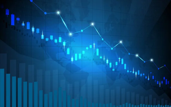 Finansmarknads Grafen Över Aktiemarknadens Investeringshandel Bullish Point Bearish Point Trend — Stock vektor