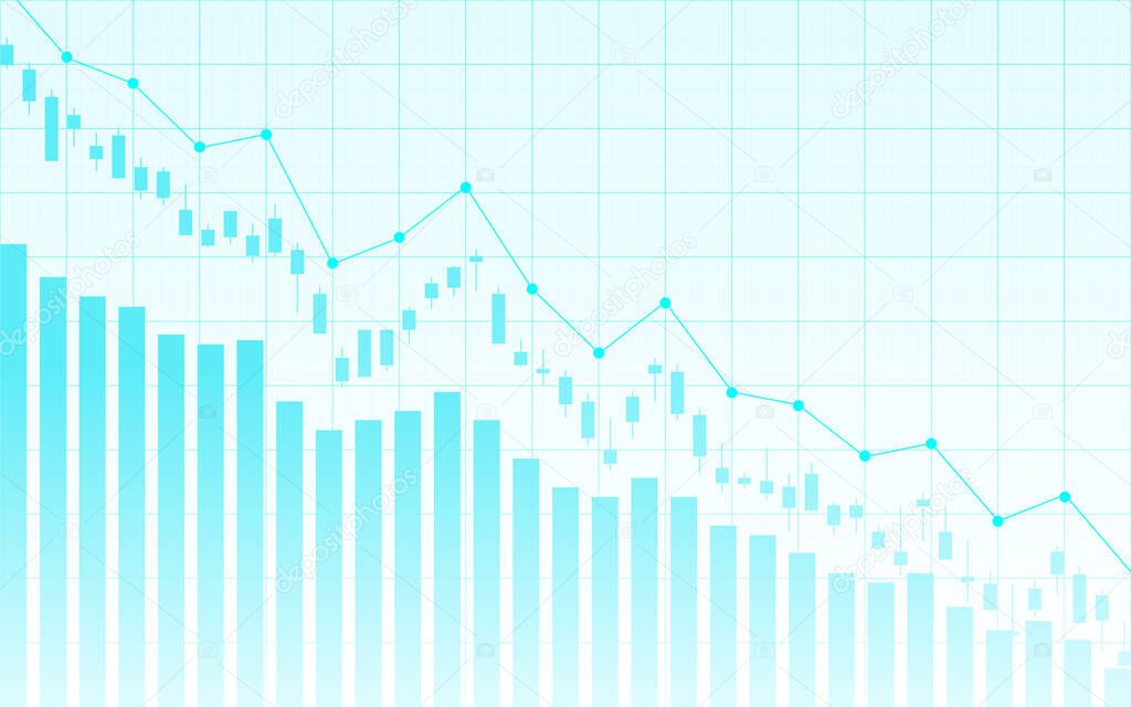 Financial stock market graph on stock market investment trading, Bullish point, Bearish point. trend of graph for business idea and all art work design. vector illustration.