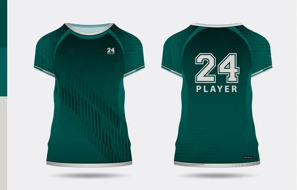 Sport Elegante Camiseta Verde Ropa Siluetas Diseño Moda Tipografía Impresión — Archivo Imágenes Vectoriales