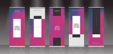 Boş promosyon tezgahı, pankart standı, Booth beyaz bir arka plan şablonu..