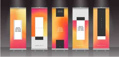 Boş promosyon tezgahı, pankart standı, Booth beyaz bir arka plan şablonu..