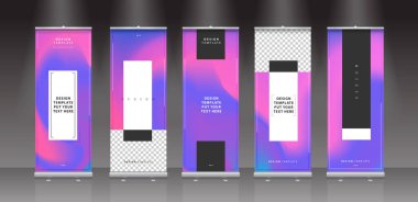 Boş promosyon tezgahı, pankart standı, Booth beyaz bir arka plan şablonu..