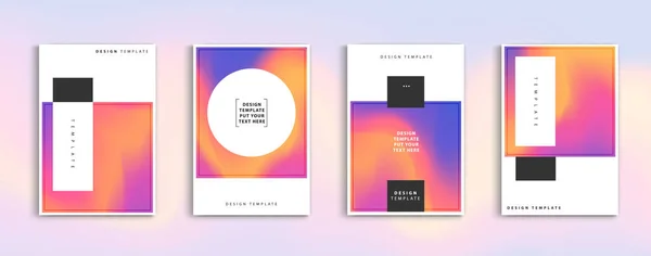 Minimal Moderne Cover Design Dynamiske Farverige Gradienter Fremtidige Geometriske Mønstre – Stock-vektor