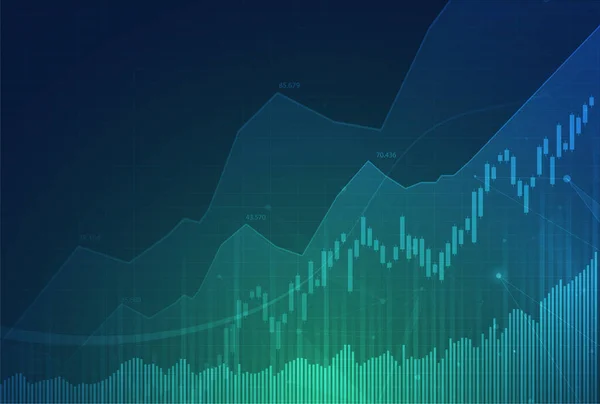 Kaarsenstaafgrafiek Grafiek Van Aandelenhandel Bullish Point Bearish Point Trend Van — Stockvector