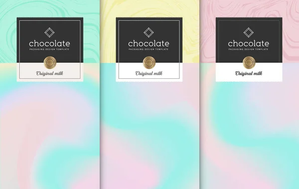 Set Confezionamento Tavolette Cioccolato Modello Branding Prodotto Lusso Alla Moda — Vettoriale Stock