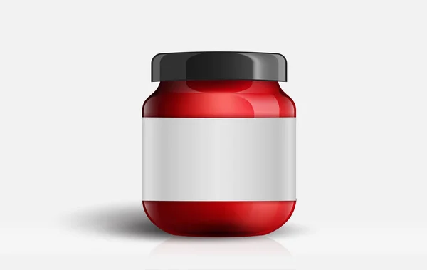 Jam Jar Vidrio Aislado Sobre Fondo Blanco — Vector de stock