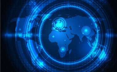 Soyut fütüristik iletişim vektörü fütüristik devre kartı, Elektronik ana kart.