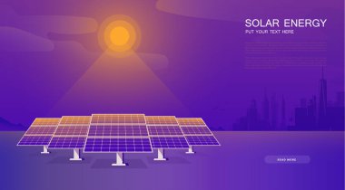 Ekoloji güneş pili şeması. İş akışı düzeni, afiş, diyagram, web tasarımı, zaman çizelgesi, bilgi şeması, istatistik broşür şablonu için kullanılabilir.