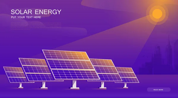 Ecology Solar Cell System Diagram Can Used Workflow Layout Banner — Stock Vector