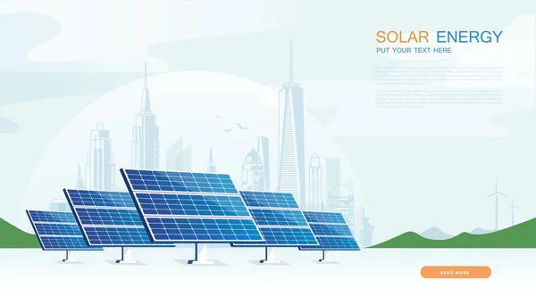 Ecology Solar Cell System Diagram Can Used Workflow Layout Banner — Stock Vector
