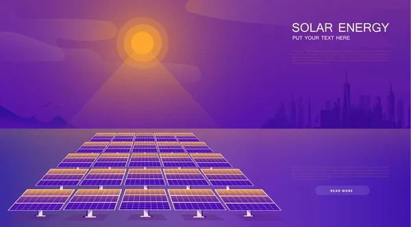 Ecología Diagrama Del Sistema Células Solares Puede Utilizar Para Diseño — Vector de stock